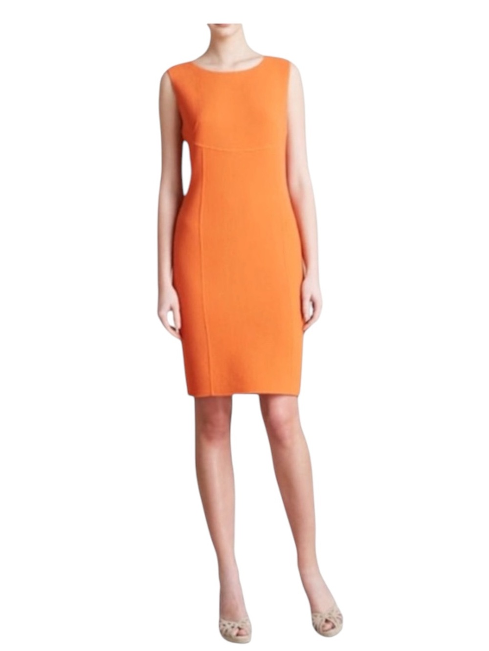new Armani Collezioni 𖦹 Sleeveless Sheath Mini Dress 𖦹 Tangerine Coral 𖦹 4 US - Picture 13 of 16
